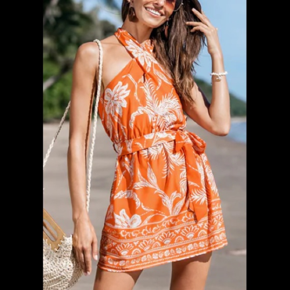 NEW - CUPSHE Golden Skies Floral Mini Dress | S